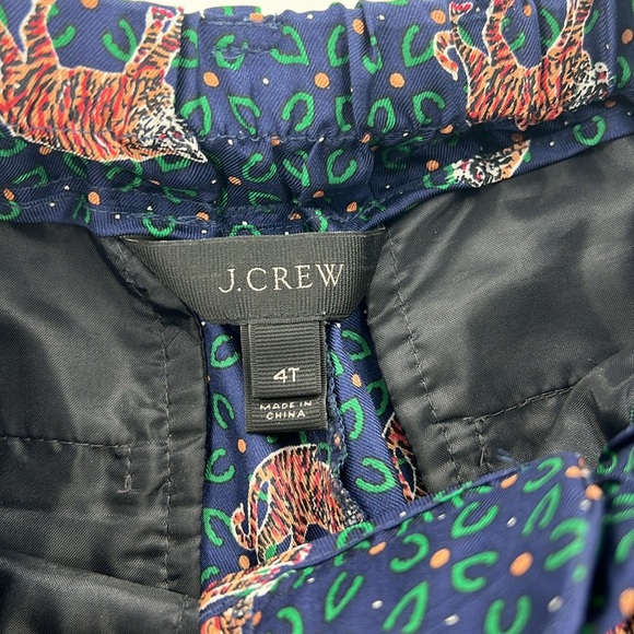 J. Crew Blue and Green 100% Silk Cropped Pants - Picture 3 of 10